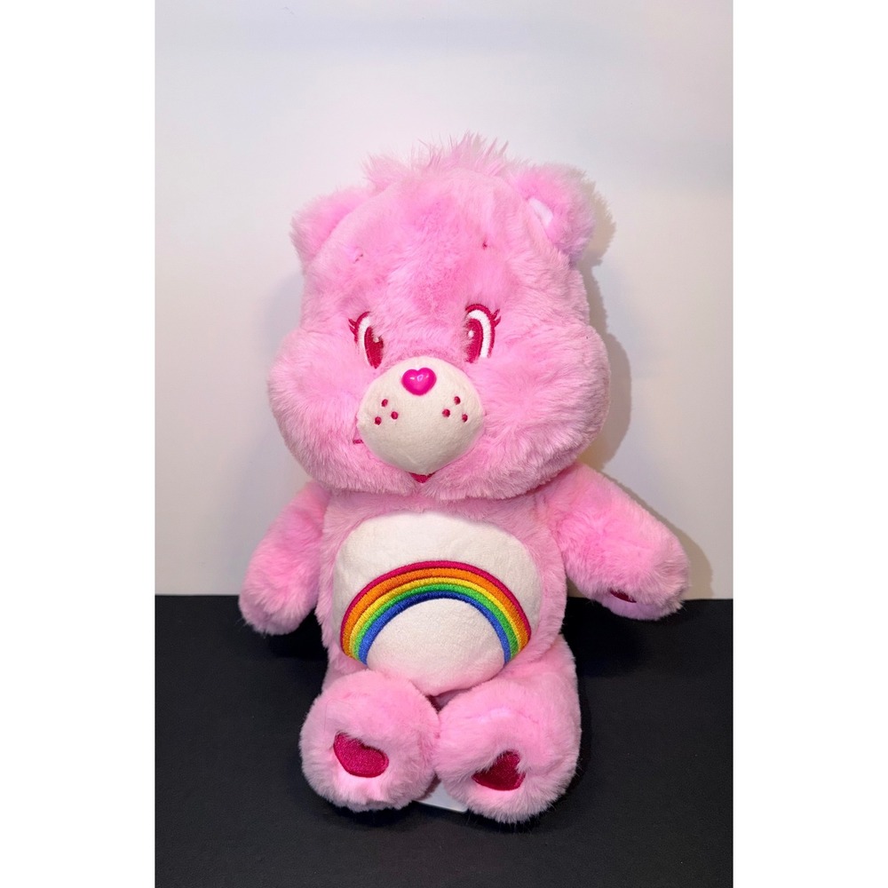 New Miniso Care Bears Cheer Bear Pink Plush Stuffed Animal Rainbow